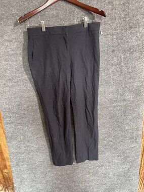 Ann Taylor Dress Pants Womens 2P Black Straight Leg Stretch Lined Work Office